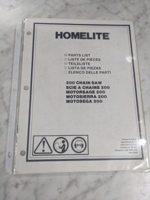 Homelite Chain Saws Illustrated Service Parts List Manual Model 200 18548