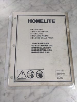 Homelite Chain Saws Illustrated Service Parts List Manual Model 250 18456