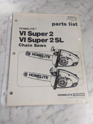 Homelite Chainsaw Illustrated Service Part List Manual Model Vi Super 2 Sl 17068