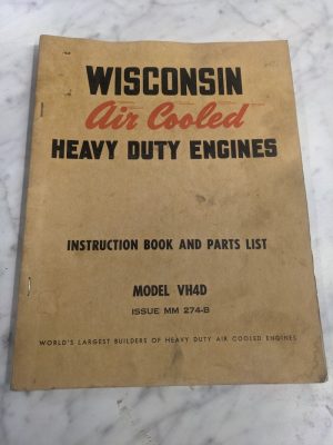 Wisconsin Air Cooled Hd Engines Instruction Manual Parts List Book Vh4D Mm 274-B