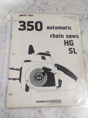 Homelite Chainsaws Illustrated Service Parts List Manual Model 350 Hg Sl 24820