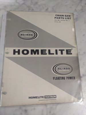 Homelite Chain Saws Illustrated Service Parts List Manual Model Xl 400 24446 R1