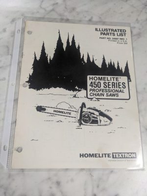 Homelite Chain Saws Illustrated Service Parts List Manual Model 450 Pro 24897