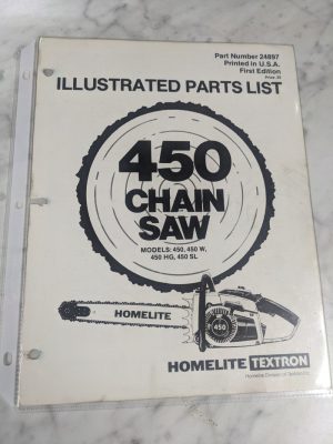 Homelite Chainsaws Illustrated Service Parts List Manual Model 450 W Hg Sl 24897