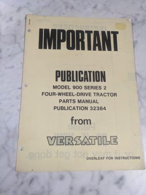 Sections F & H Model 900 Series 2 4Wd Tractor Parts List Manual Versatile 32384