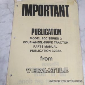Section D Model 900 Series 2 4Wd Tractor Parts List Manual Versatile 32384