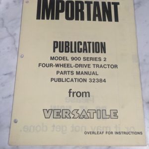 Sections G & M Model 900 Series 2 4Wd Tractor Parts List Manual Versatile 32384