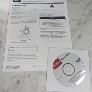 Toro Power Max 1028Lxe Snowthrower Model 38640 3358-623 & Dvd Rom 2007 Manual