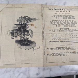 Oliver Tractor #1 2 Track Eradicators Owner Manual Parts List Sb-364 M-845