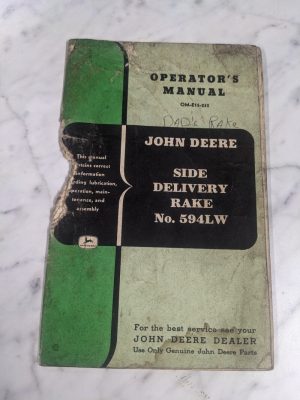 John Deere Operator'S Service Manual Om-E15-255 Side Delivery Rake #594Lw