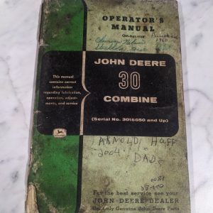 John Deere Operator'S Service Manual Om-H61-1158 #30 Combine 3018650+