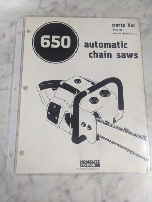 Homelite Chain Saws Illustrated Service Parts List Manual Model 650 24836 R1