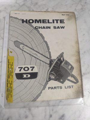 Homelite Chain Saws Illustrated Service Parts List Manual Model 707 D 1961