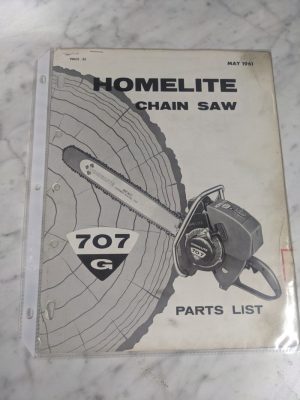 Homelite Chain Saws Illustrated Service Parts List Manual Model 707 G 1961
