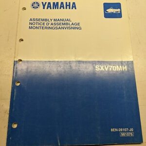 Yamaha Assembly Manual Oem Snowmobile Sxv70Mh 2002 8En-28107-J0 Dealer Prep