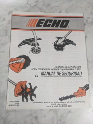 Echo Grass/Weed Trimmer Brushcutter Clearing Saw Safety Manual 1994