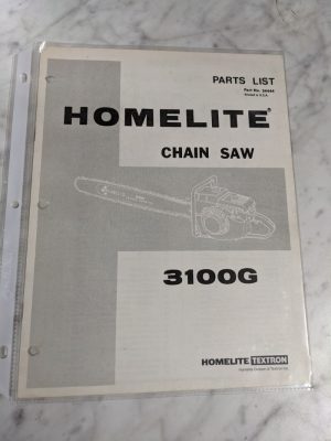 Homelite Chain Saws Illustrated Service Parts List Manual Model 3100G 24444
