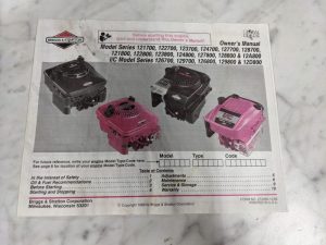 Briggs & Stratton Owner'S Manual 1989 1993 121700 122700 129800 12D800 126700