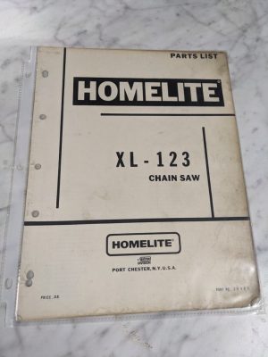 Homelite Chain Saws Illustrated Service Parts List Manual Model Xl-123 24469
