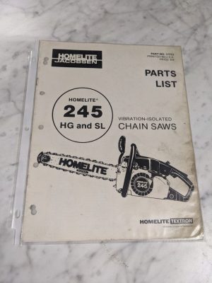 Homelite Chain Saws Illustrated Service Parts List Manual Model 245 Hg Sl 17773