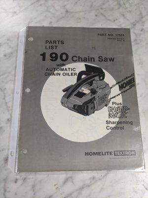 Homelite Chain Saws Illustrated Service Parts List Manual Model 190 17515