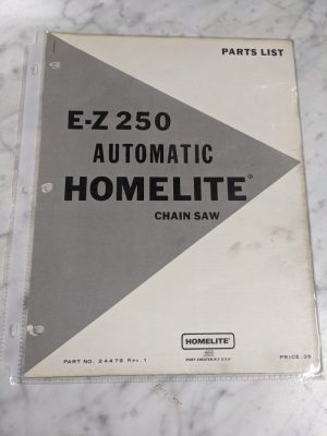 Homelite Chain Saws Illustrated Service Parts List Manual Model Ez 250 24478