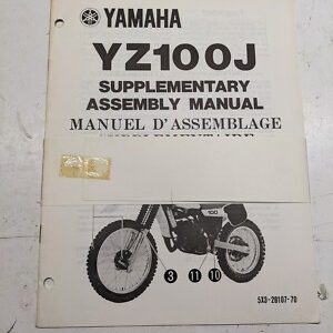 Yamaha Assembly Manual Oem Motorcycle Yz100J 1981 5X3-28107-70 Dealer Prep
