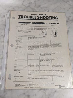 Omark Chain Saw Bar Trouble Shooting Guide Instruction Oregon