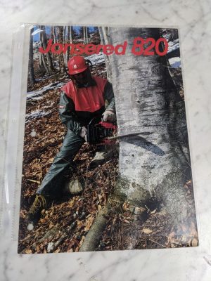 Jonsered Model 820 Chain Saw Sales Brochure Literature Advertisment Ad
