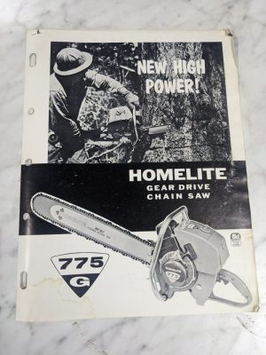 Homelite Model 775 G Chain Saw Sales Brochure Literature Advertisment Ad