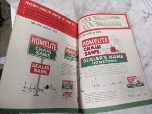 Homelite Chain Saw Dealer Highway Advertising Program Sales Literature 1960