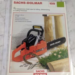 Sachs-Dolmar Chain Saw Model 109 Sales Brochure Literature Advertisment Ad