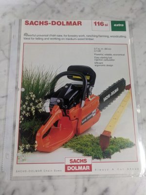 Sachs-Dolmar Chain Saw Model 116 Si Sales Brochure Literature Advertisment Ad