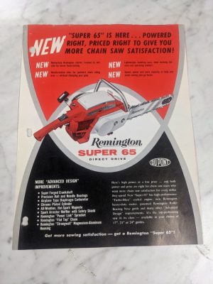 Remington Chainsaw Super 65 Sales Brochure Literature Advertisment Ad