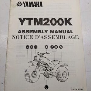 Yamaha Assembly Manual Oem Atv Trike Ytm200K 1982 21V-28107-70 Dealer Prep