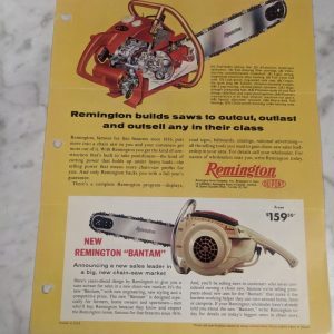 Remington Chainsaw Bantam Sales Brochure Literature Advertisment Sl Gl