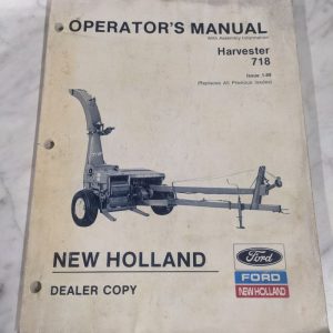 Ford New Holland Operator'S Service Manual Harverster 718 1-89 Dealer
