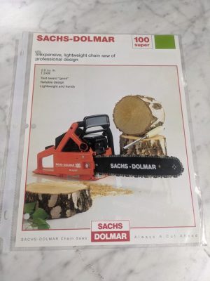 Sachs-Dolmar 100 Super Chain Saws Sales Brochure Literature Advertisment Ad