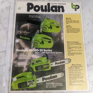 Poulan Micro 25 Chain Saws Sales Brochure Literature Advertisment Ad