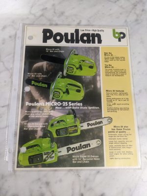 Poulan Micro 25 Chain Saws Sales Brochure Literature Advertisment Ad