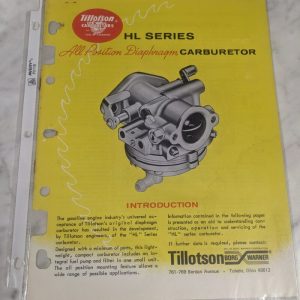 Tillotson Bord Warner Hl Series Diaphragm Carburetor Operator Service Manual
