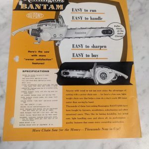 Remington Bantam Chain Saws Sales Brochure Literature Advertisment Ad