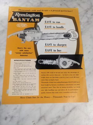 Remington Bantam Chain Saws Sales Brochure Literature Advertisment Ad