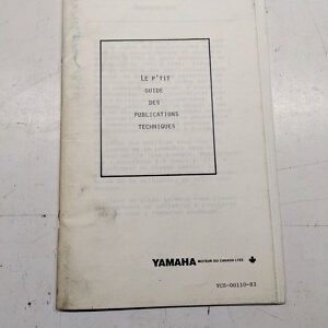 Yamaha Oem “Your Guide To Service Literature” 80-1983 Motorcycle Snowmobile