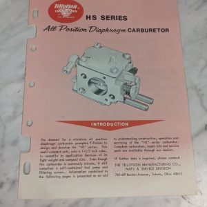 Tillotson Bord Warner Hs Series Diaphragm Carburetor Operator Service Manual