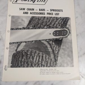 Powerflite Saw Chain Bars Sprockets Accessories Price List Catalog #Cs-6705 1967