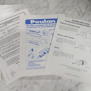 Beaird-Poulan Chain Saw Warranty, Accessories & Instruction Page