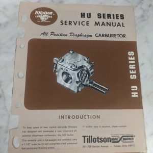 Tillotson Bord Warner Hu Series Diaphragm Carburetor Operator Service Manual