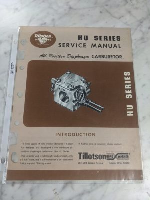 Tillotson Bord Warner Hu Series Diaphragm Carburetors Operator Service Manual