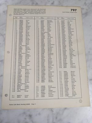 Mcculloch Chain Saw Part Number List Sheet 66268 Model 797